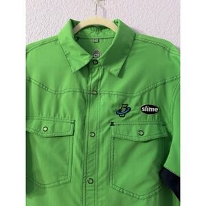Club Ride New West Shirt Mens L Snap Button Short Sleeve Kermit Cycling Jersey